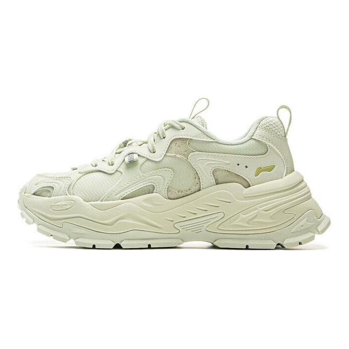 LiNing Disney Toy Story X Starry Retro Trend Non-Slip Wear-Resistant Low-Top Casual Shoes Women sneaker Light-Green AGCV046-2
