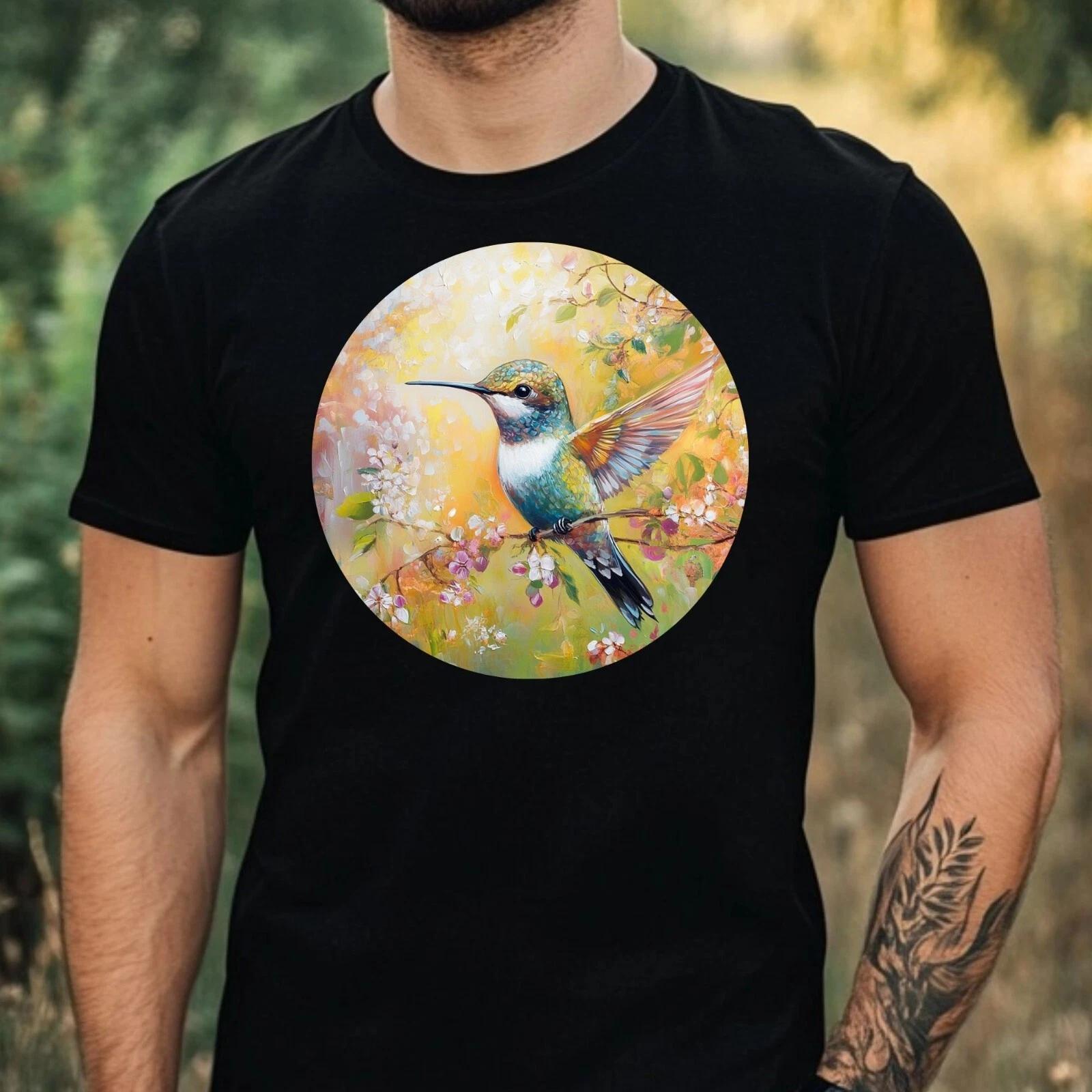 T-Shirt Herren Kolibri Portrait Motiv Baumwolle Größe XS bis 5XL XXL