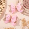 2Pcs/set Baby Dovetail Bow Hair Clips for Women Girls Handmade Glitter Bowknote Hairpins Daily Bowknot Headwear Hair Accessories