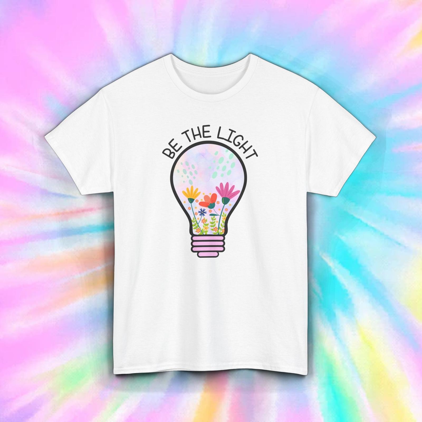 Be the Light Shirt Floral Bulb Positivity Inspirational Graphic Tee S-5XL XXL