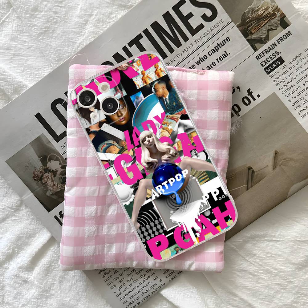 

Singer L-Lady G-Gaga For iPhone 17 16 15 14 13 12 Mini 11 Pro Max Transparent Case iPhone 16 pro