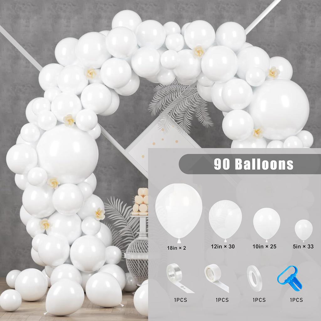 90PCS multi-color latex balloon set suitable for birthday parties, weddings, Valentine's Day party decoration