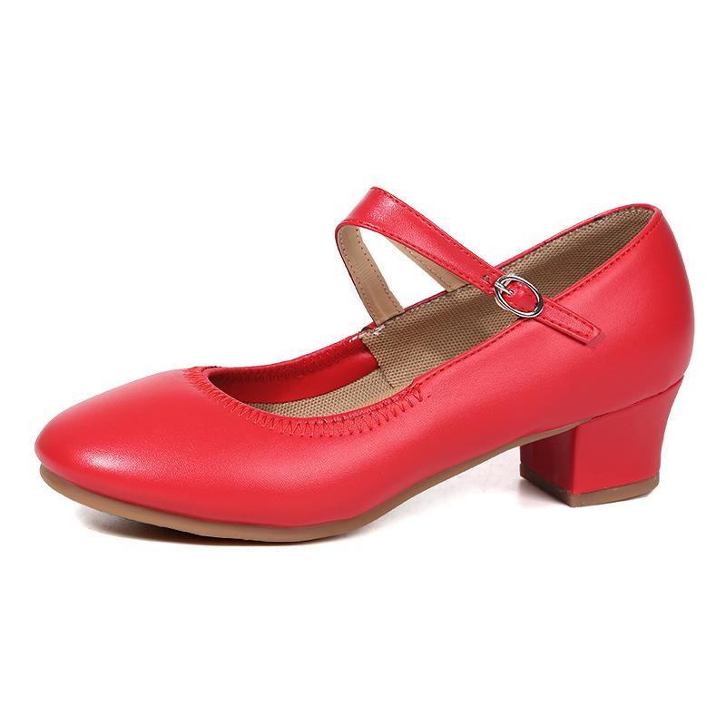 Fashion Elegant Best - Selling Gold Shiny Mary Jane Dance Shoes, Buckle Strap & Mid Heel, Ideal for Ballroom Dance