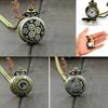 Retro Vintage Steampunk Quartz Necklace Carving Pendant Chain Clock Pocket Watch