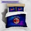 Set Lenzuola Stampa AC Milan 3 Pezzi Morbido Delicato sulla Pelle Lavabile Copripiumino e Federe Set Stagione Unica Camera da Letto