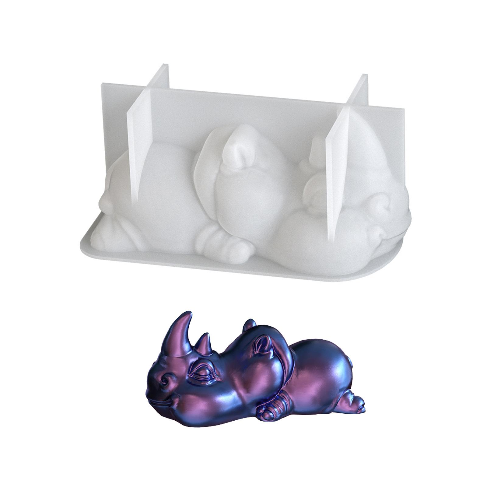 

Sturdy Silicone Crocodiles Rhinoceros Molds 3D Reptile Silicone Resin Molds For Artistic Creations Animal Shaped Craft