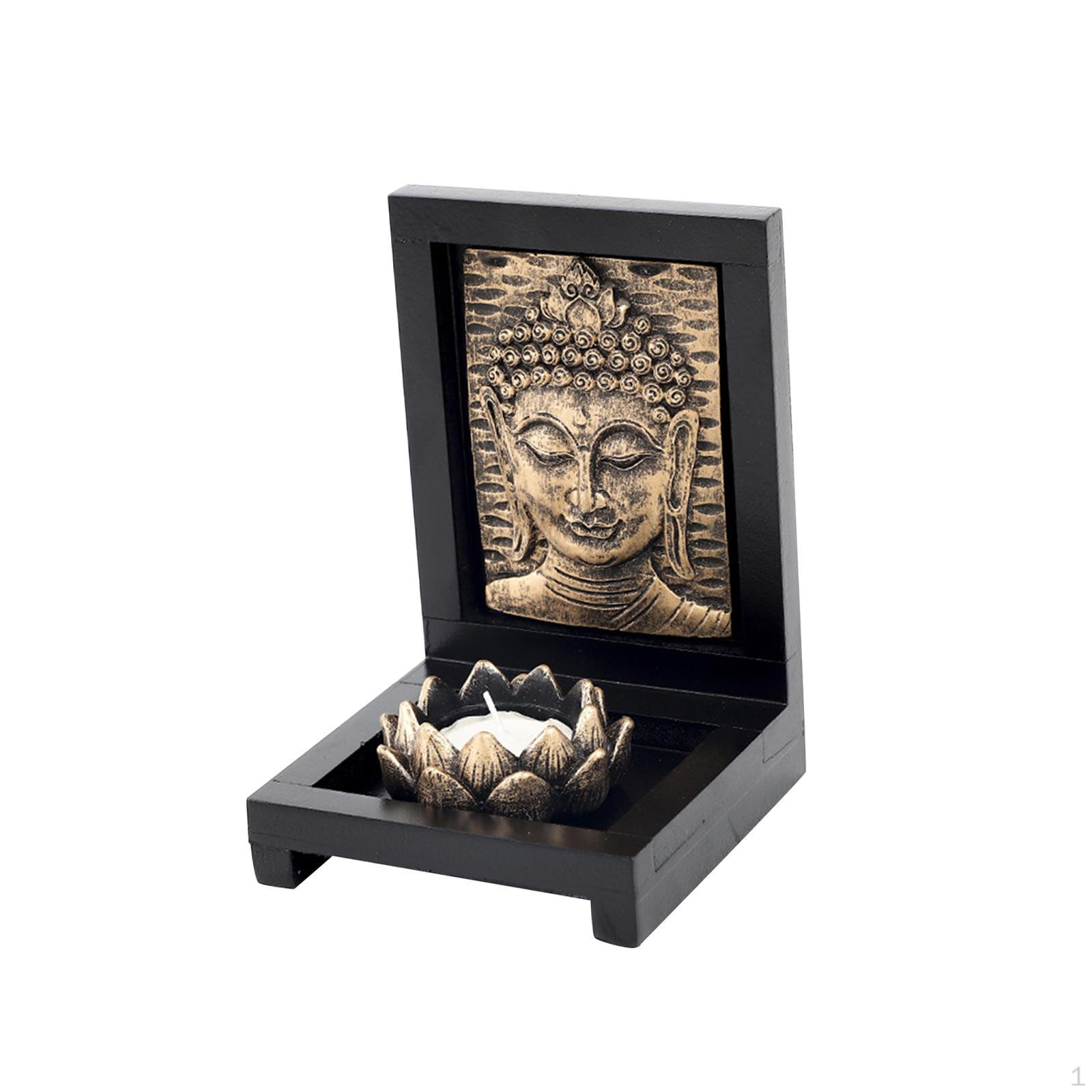 

Buddha Statue Candlestick Candelabras Candles Stand Home Resin Tealight Candleholder for Dining Room