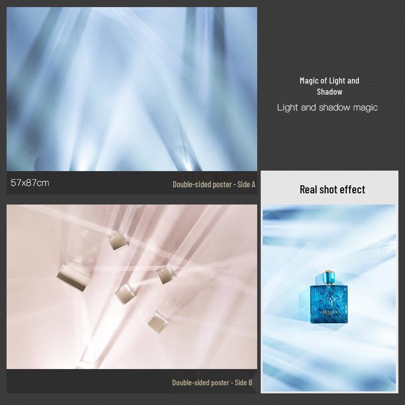 3D Double-Sided Tree Shadow Background Paper for Photography: Minimalist Prop for Cosmetics, Food, and Jewelry Still Life