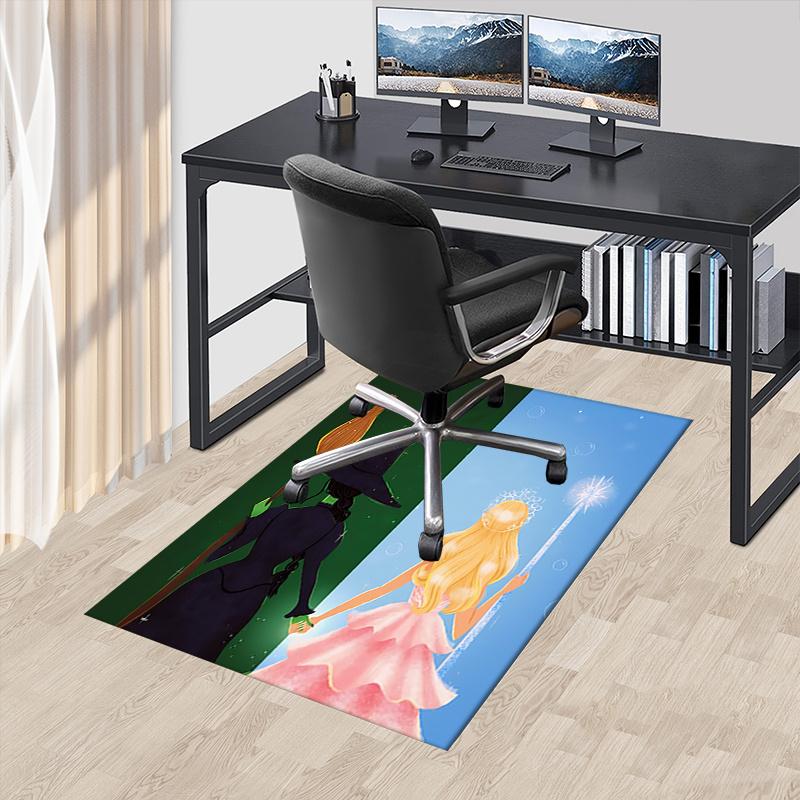 

Wicked,Princess Pattern Polyester Office Carpet Chair Mats, Home Decor Dormitory Floor Protector with Anti-Skid Backing, Large Area Coverage 60cm by 90cm