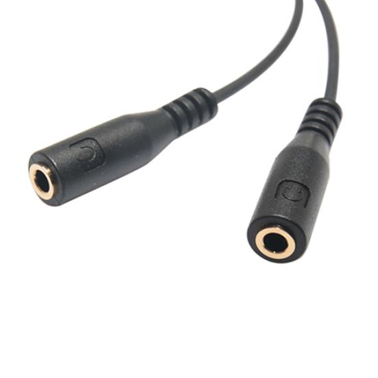 3.5mm Earphone Headphone Male to 2 Female Y Splitter Audio Mic Adapter Cable For iPhone