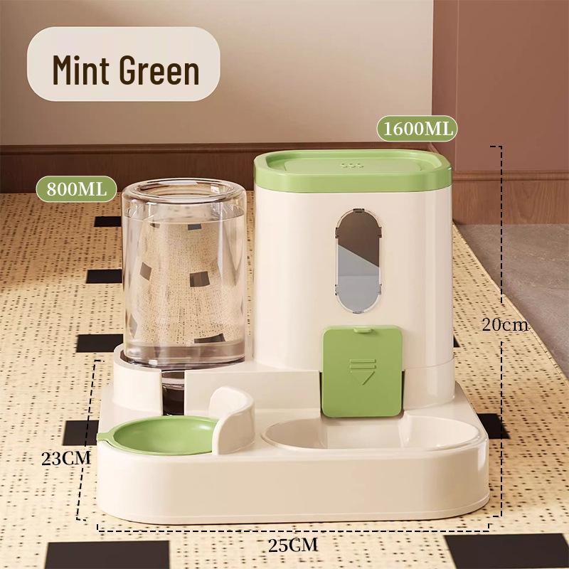 

Automatic Pet Feeder: Double Bowl for Cat and Dog Food & Water, Anti-Black Chin Design