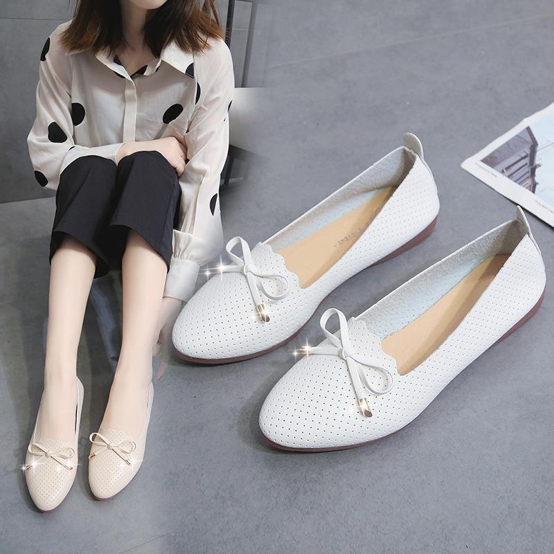 Spring and summer new casual retro literary and artistic style low-top round head mother middle-aged soft-soled single shoes