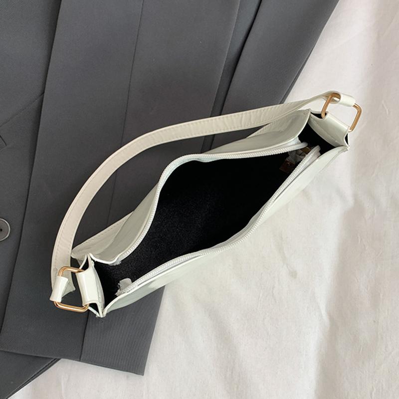 Women's Patent Leather Handbag Versatile Fashion Shoulder Casual Commuting Bags Girl Brand Designer Zipper Handbag