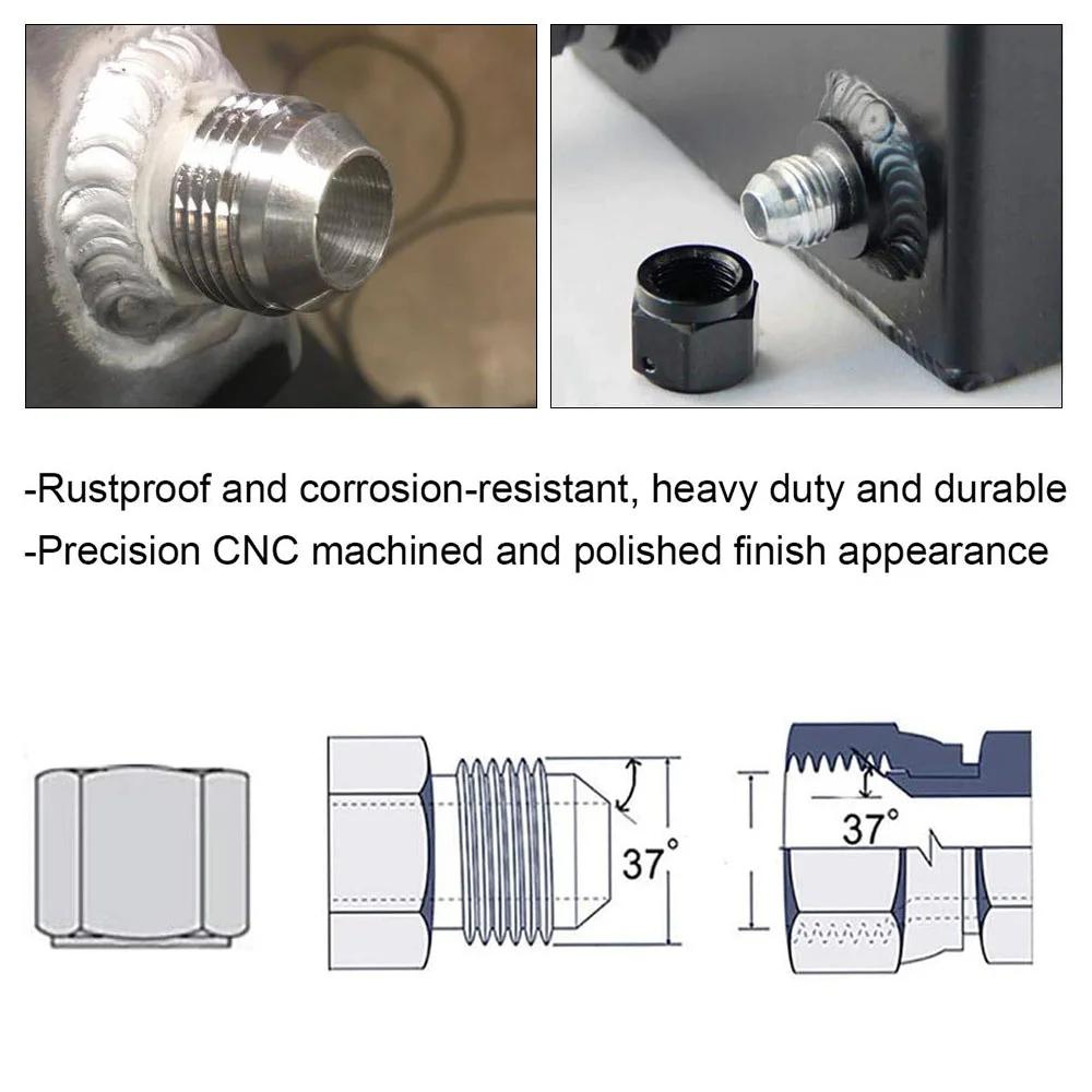 1PCS  Male Billet Stainless Steel Straight Male Weld Fitting AN6 AN8 AN10 AN12 AN16 AN20 Adapter Weld Bung Nitrous Hose Fitting