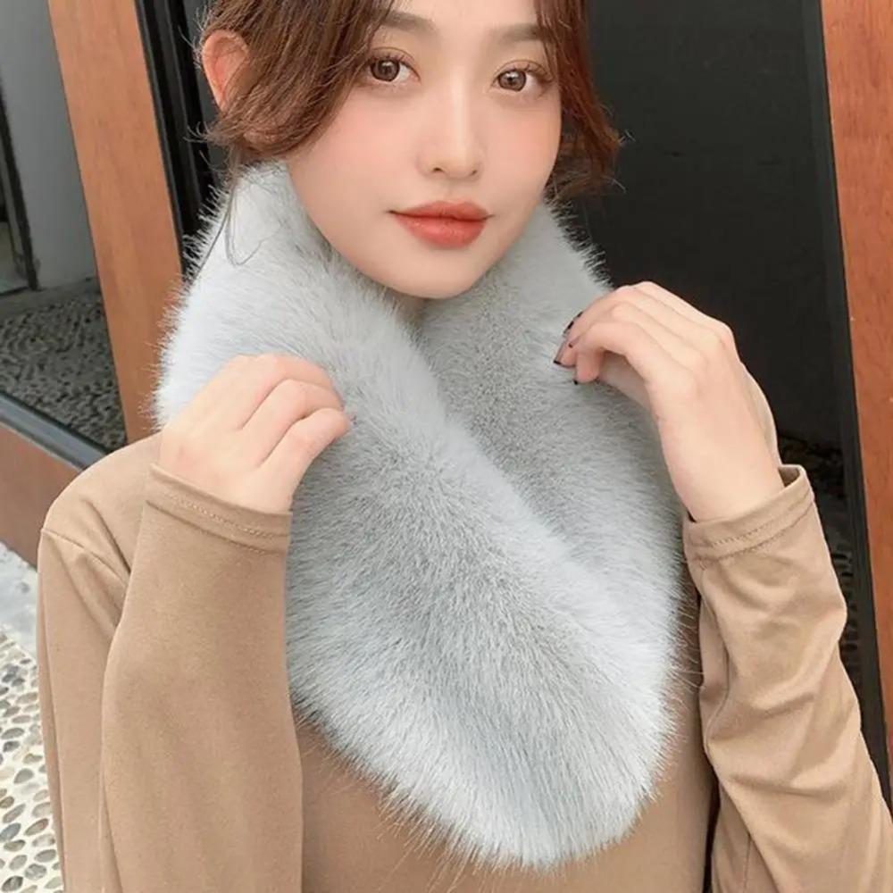 Thick Warm Double Sided Scarf Windproof Fur Collar Trim Winter Neck Wrap Winter Neck Protection