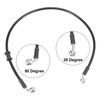 Motoforti Motorcycle Brake Clutch Hose Hose Hydraulic Reinforced Motorcycle Stainless Steel 28°+90° Black 70cm