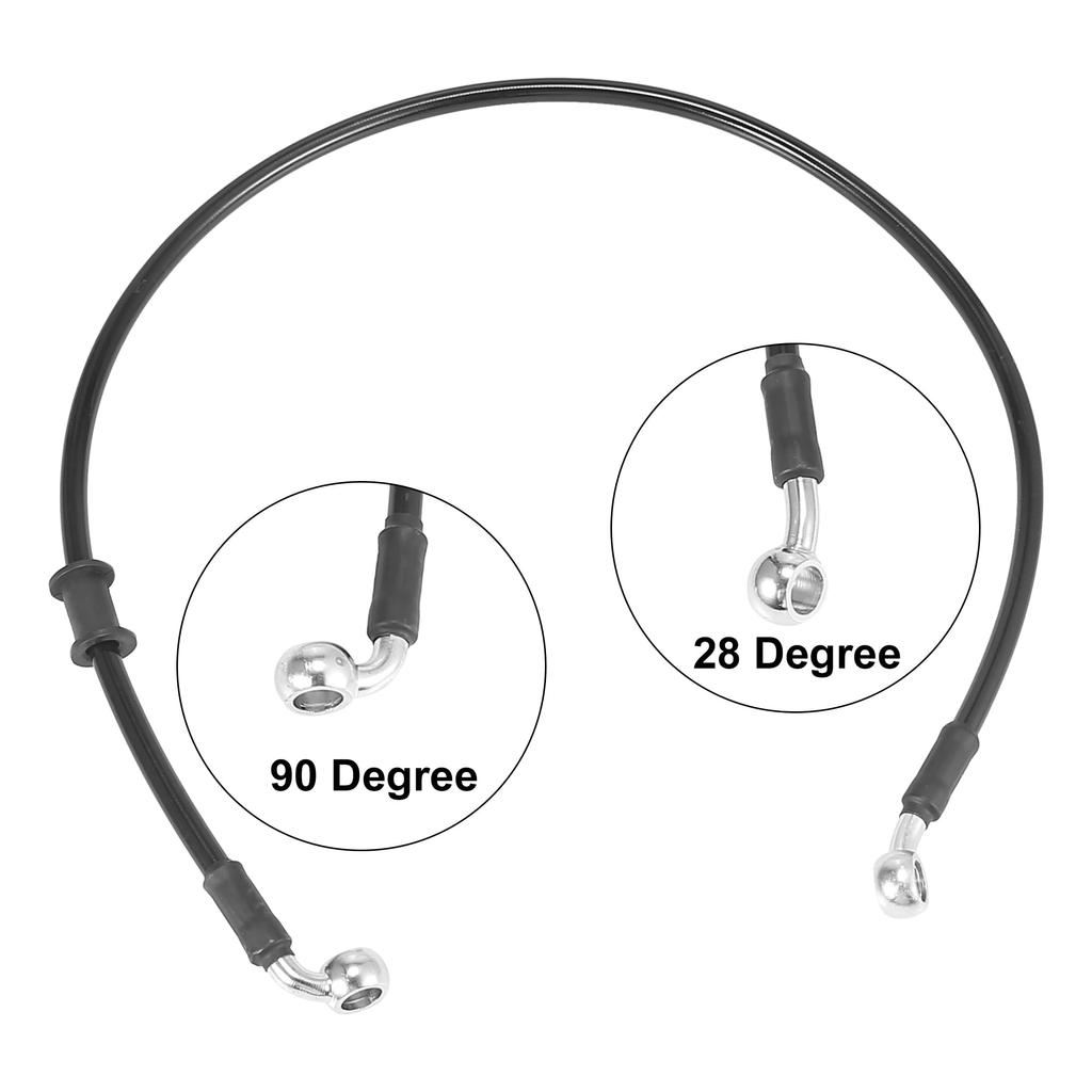 Motoforti Motorcycle Brake Clutch Hose Hose Hydraulic Reinforced Motorcycle Stainless Steel 28°+90° Black 70cm