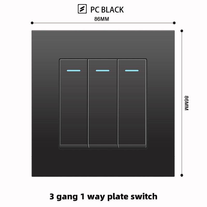 British 13A Socket with USB-C Fast Charging, Hong Kong & Macau Version, Black 3-Hole Square Pin 86 Panel