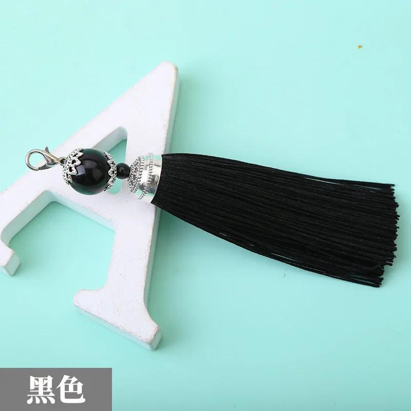 8cm Small Silk Tassel Earrings Pendant Charms Crafts Silver End Caps Tassels Brush for DIY Jewelry Making Accessories 5pc