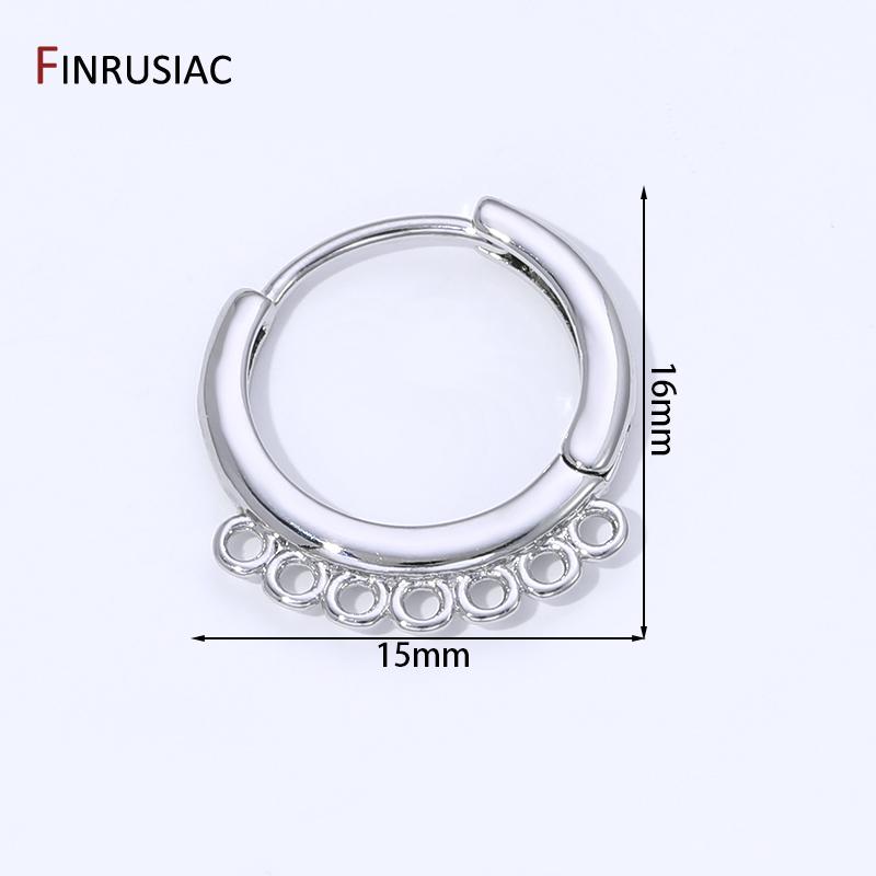 

Rhodium Plated Brass Round 7 Holes Earring Hooks Clasps,Earrings Fixtures Fastener for DIY Earrings Jewelry Making Accessories 1 pair