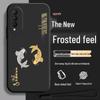 Black Cartoon Chinese Style Silicone Honor X20se Phone Case with Tempered Glass Protector