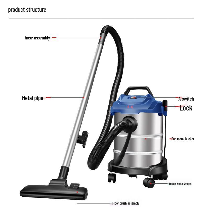 Dongcheng FF-1W-12 Wet/Dry Industrial Commercial Vacuum Cleaner