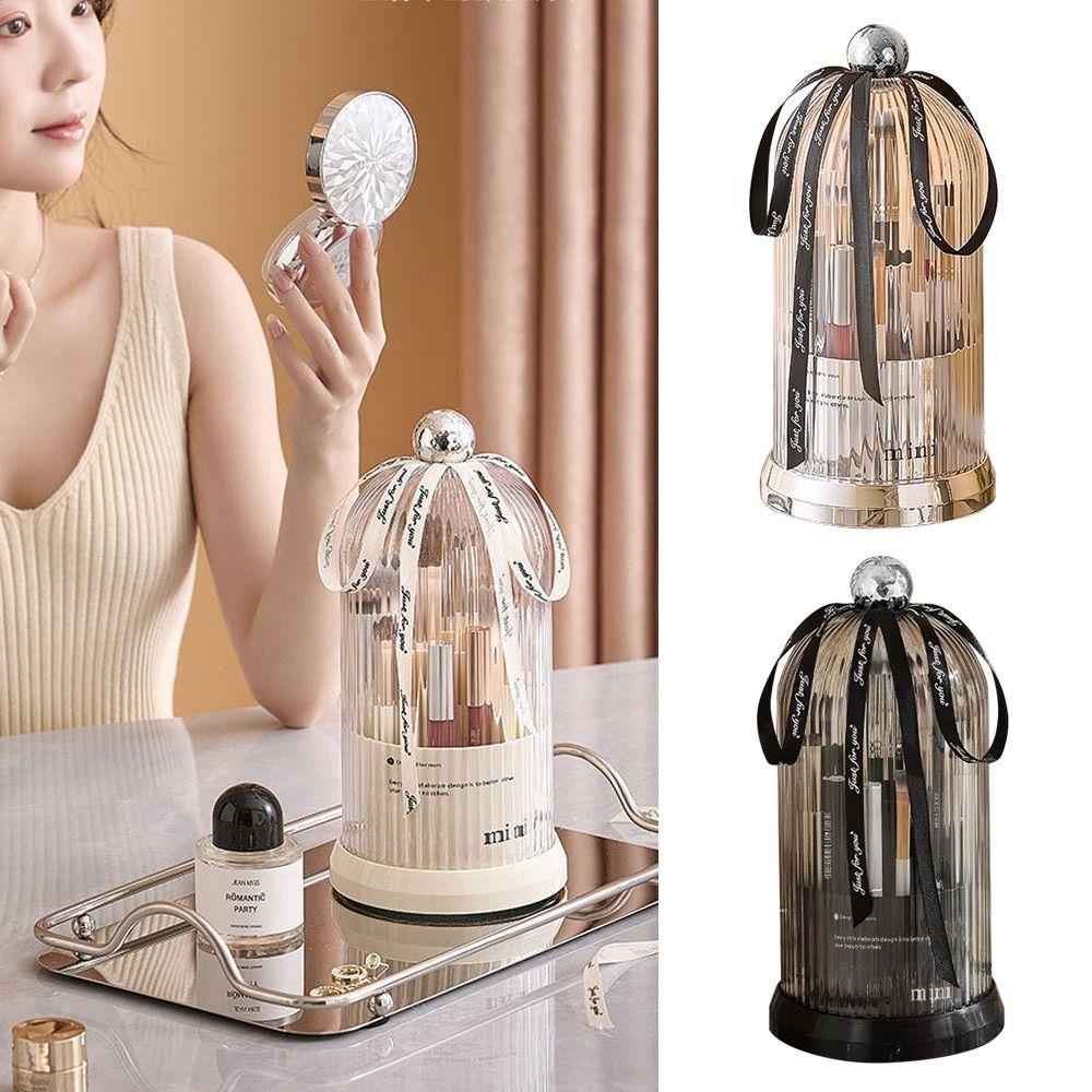 

Пыленепроницаемый с крышкой, туалетный столик, вращающийся футляр для губной помады, держатель кисти для макияжа, контейнер, косметический органайзер