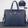 Mens Business Laptop Bag 15-inch Capacity Waterproof PU Leather Briefcase With Dual Zippers Crossbody Strap