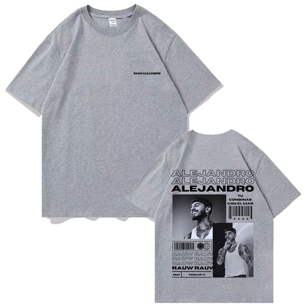 2025 Summer Rauw Alejandro Todo De Ti Photo Album Printed Tshirt Men Hiphop Loose Cotton Tshirt Fashion Retro Street Wear