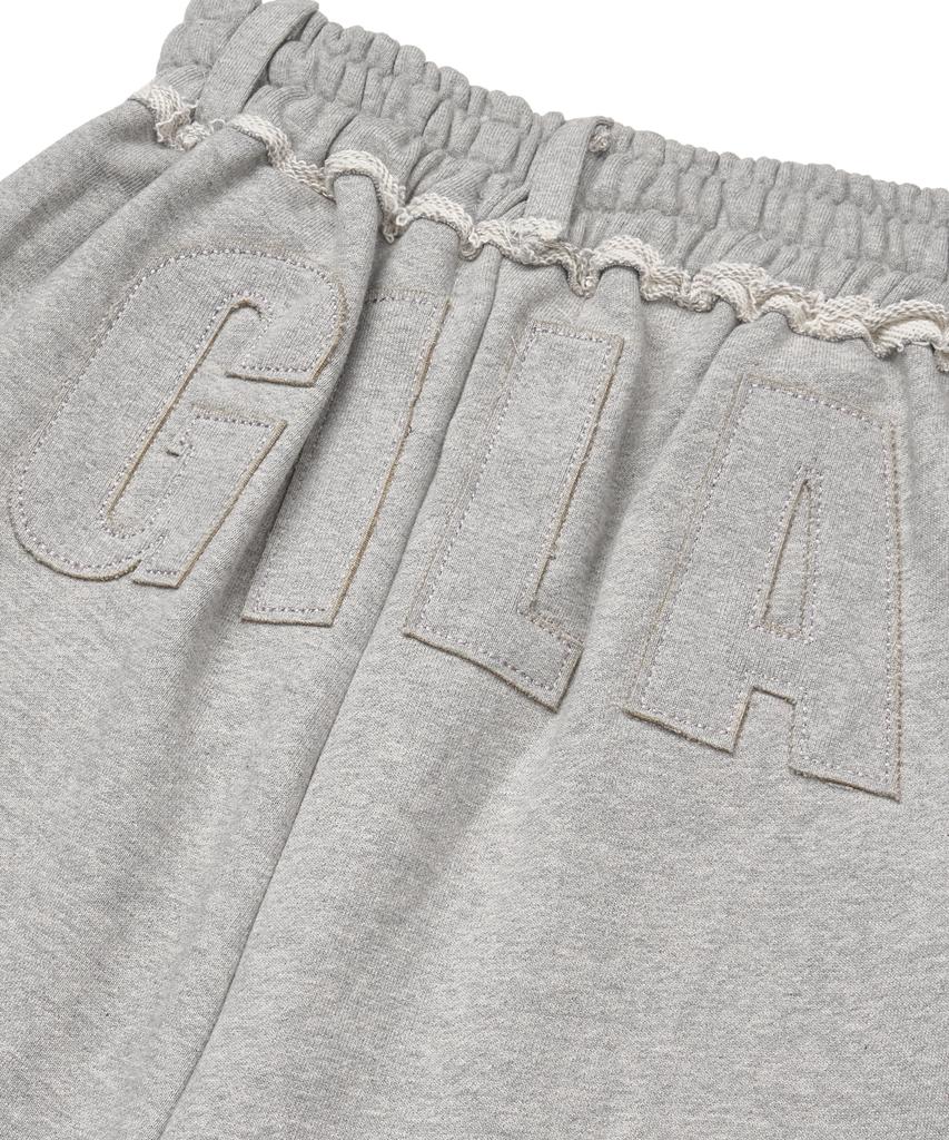 Gillaakaibeu Stitched Bold Logo Sweat Pants_Grey