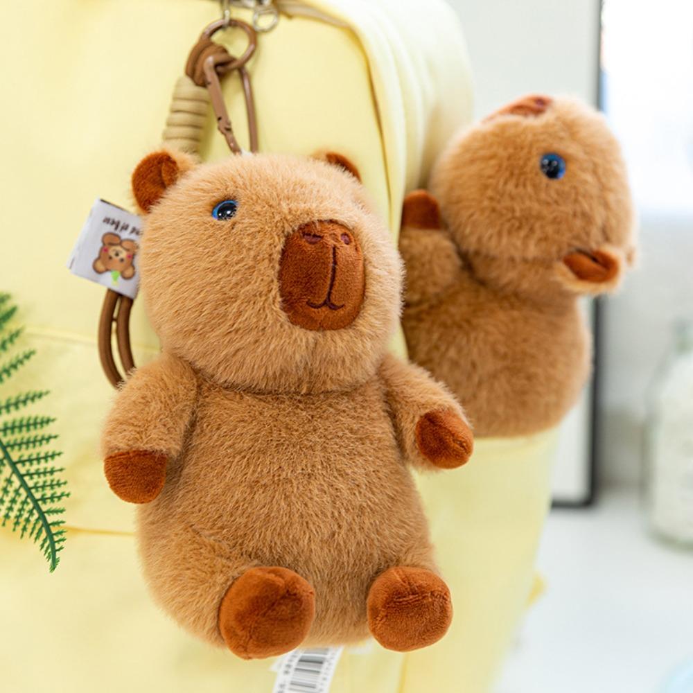 Funny Plush Capybara Bag Pendant Stuffed Doll Cartoon Animal Keychain  Daily