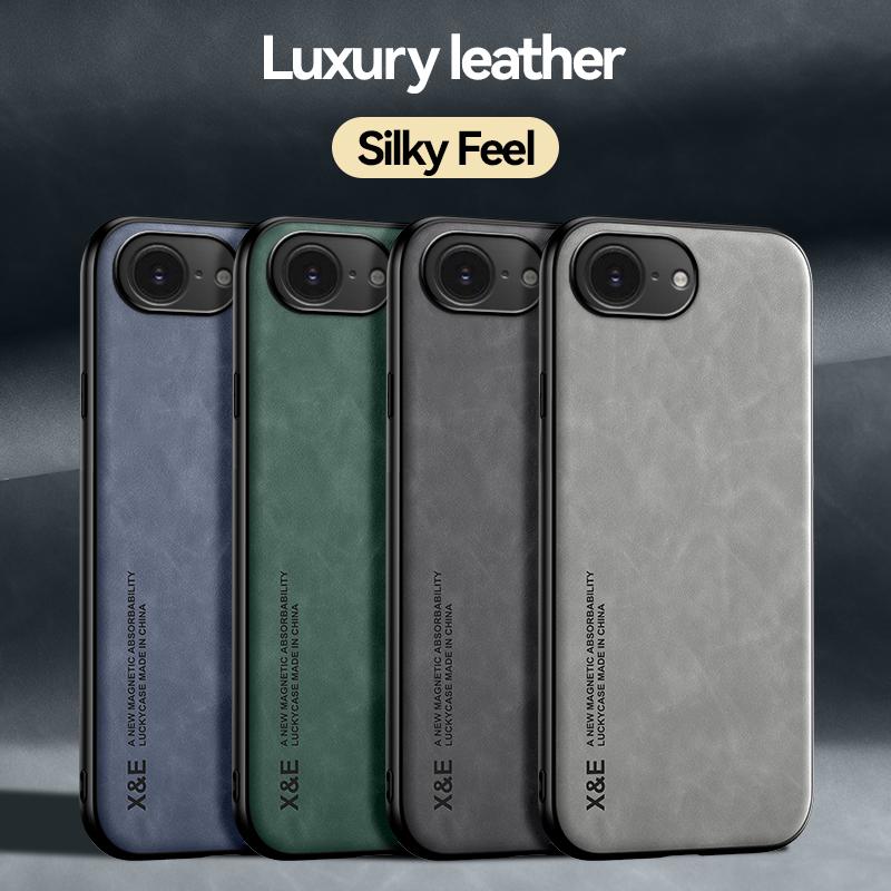 Light Luxury Sheepskin Phone Case For iPhone 16E With Magnetic Suction-Soft TPU Silicone Phone Case