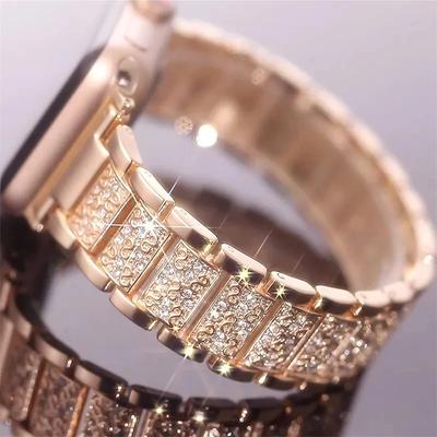 Bling Diamond Strap for Apple Watch Ultra 2 49mm Band 46mm 40mm 45mm 44mm 41mm 42mm for Iwatch Series 10 9 8 7 6 Women Bracelet