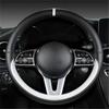 Full Leather Universal Car Steering Wheel Cover Breathable Anti Slip Car Decoration 37-38cm Steering Wheel Cover Accessories
