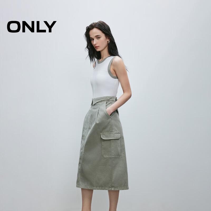 ONLY Women's Spliced Faux Two-Piece Midi Dress