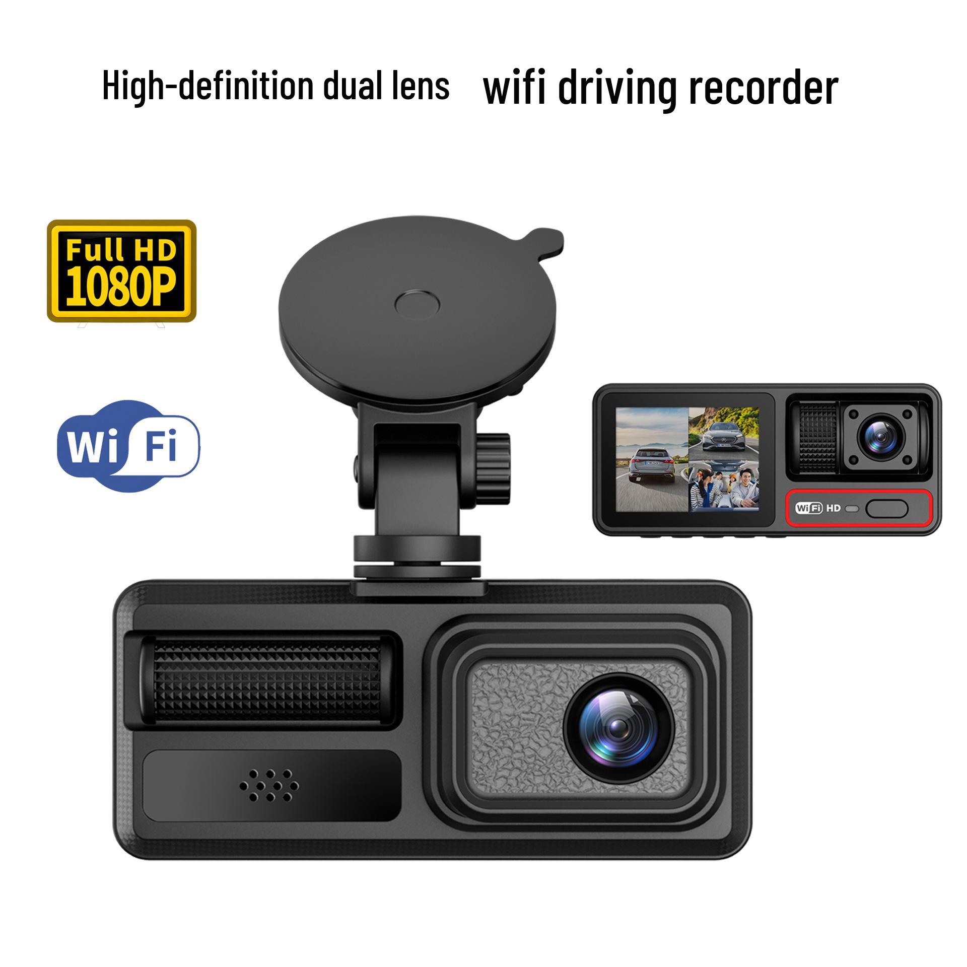 

1080P HD Triple-Lens Dash Cam with WiFi and Night Vision