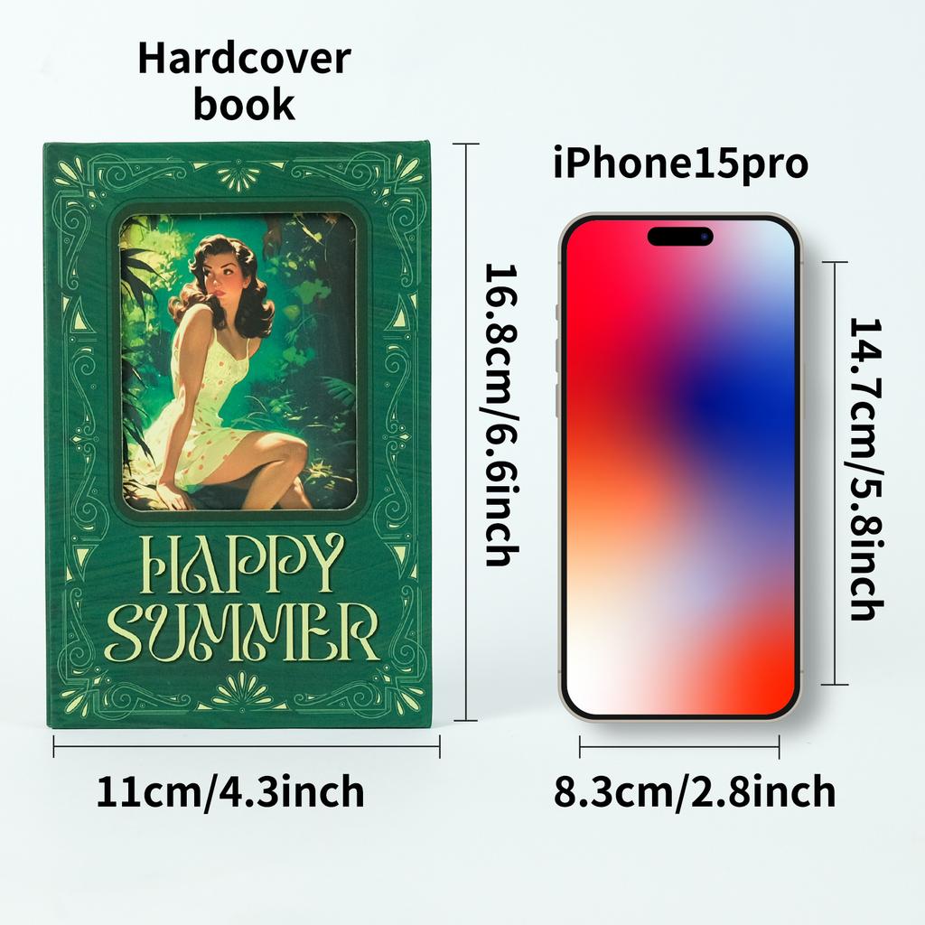 Retro Series Midsummer Convention Hard Shell Magnetic Portable Three Folding Notepad Student School Notebook