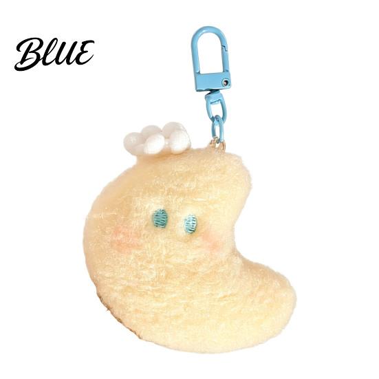 Mini Stuffed Pendants for Schoolbags Star Moon Plush Pendant, Cute Keychain Charm Soft Fabric Decorations with Blush Face Lobster Clasp, Pendant