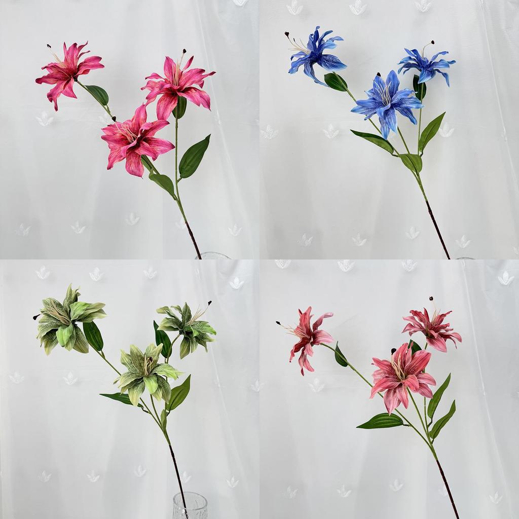 Artificial Lilium Brownii Var Viridulum Flower Garland For Wedding Decor And Photography Props With Handmade Silk Material