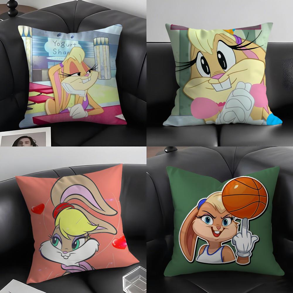 L-Lola Bunnyy Cartoon Cushion Cover Pillowcase Ultra Soft Skin Friendly Fabric Cloud Like Comfort & Concealed Zipper