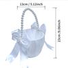 Custom Flower Girl Basket Pearl Handle Wedding Basket with Bow Ribbon Proposal Bachelorette Party Bridal Shower Newlywed Gift