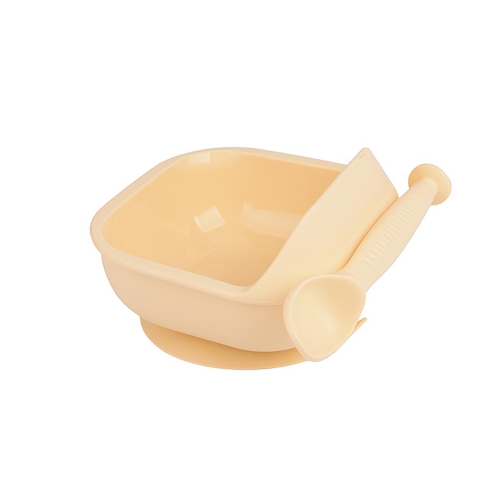 Non-Toxic Strong Waterproof Bpa Free Unbreakable Dinnerware Suction Silicone Baby Feeding Bowl With Spoon Training Food Set