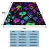 1pc Black Blanket Colorful Mushrooms Printed Flannel Blanket for Home Living Room Bedroom Decoration New Year Christmas Gift