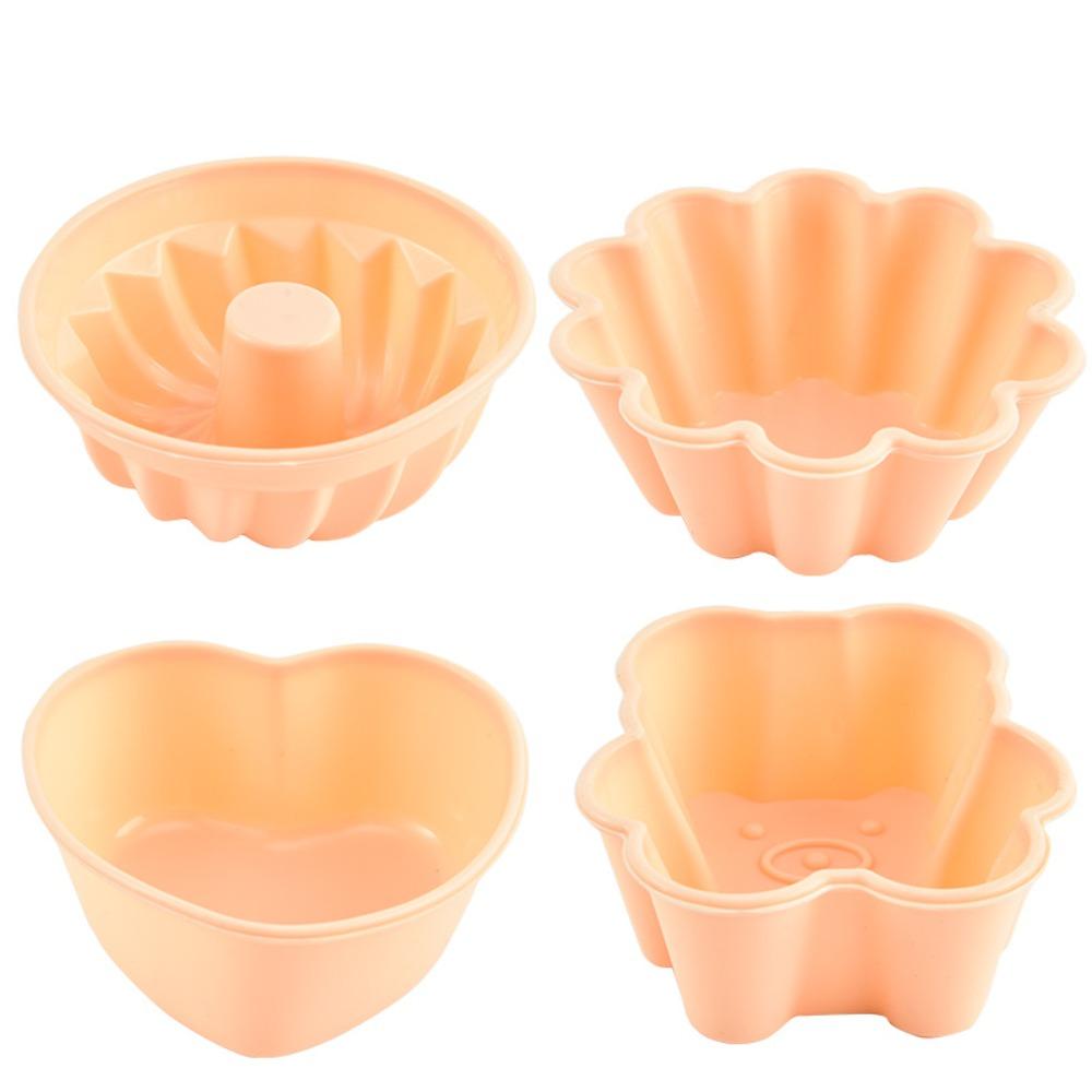 

4Pcs DIY Muffin Cake Mold Soft Baking Mold Creativity Silicone Cake Cups Chocolate Pudding Candies