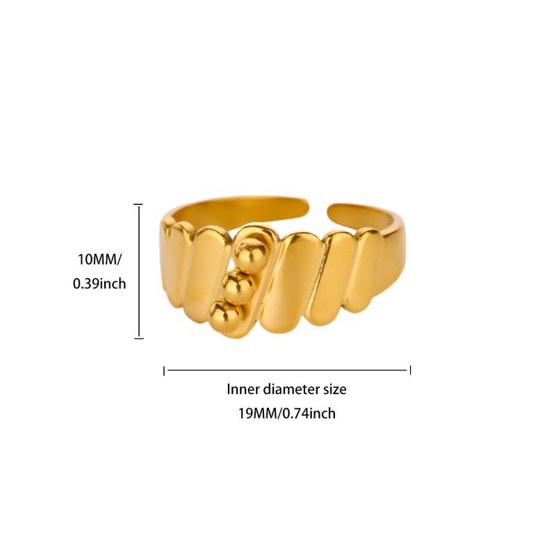 Hot-selling Simple Personalized Gold-plated Stainless Steel Zircon Geometric Opening Ring Female Niche Versatile Ring