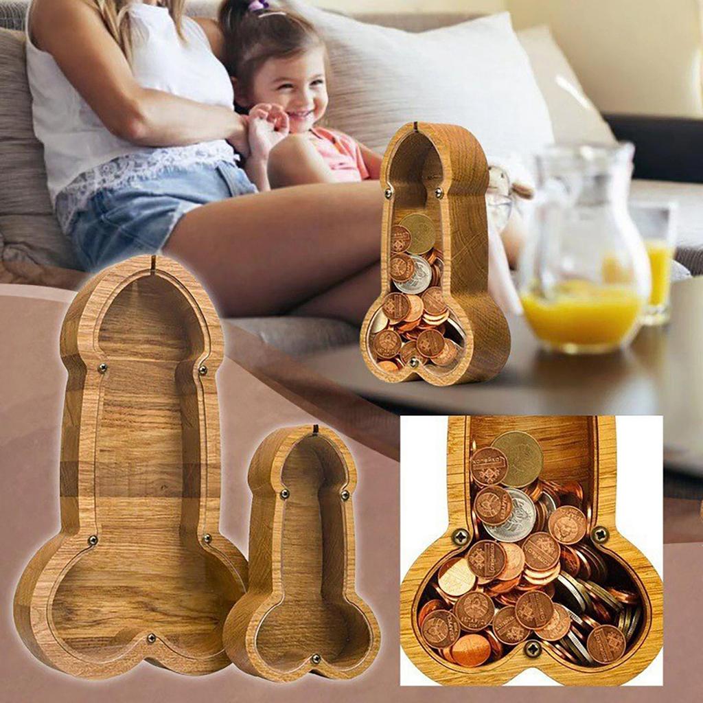 Funny Pig- Bank, Funny Wooden Pig- Bank, Wood Honeymoon Fund Box Wedding Gifts, Shadow Pig- Bank, Rustic Home Decor Supplies