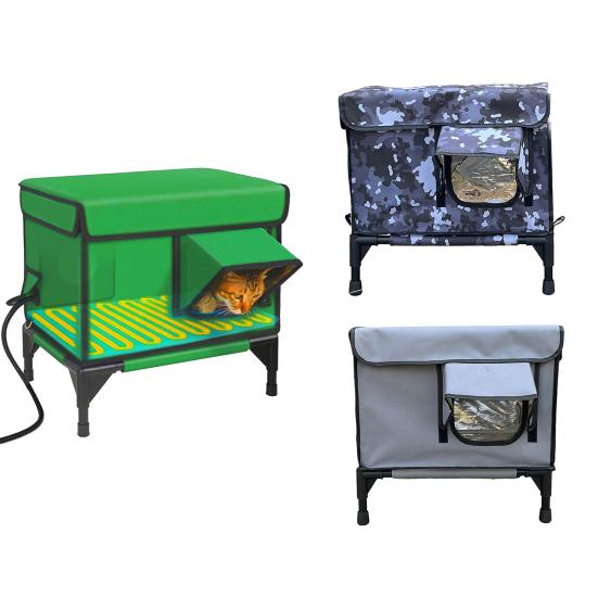Casa para Gatos Calefactable Exterior Grande Impermeable Refugio para Gatitos Invierno Aislado Gato
