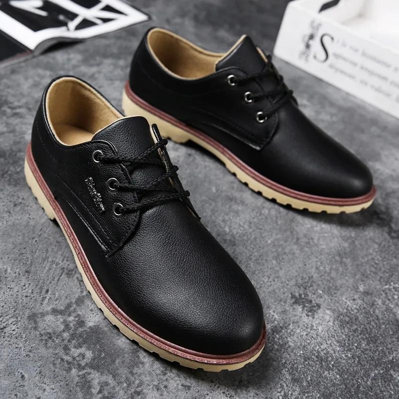 Fashion 2025 Autumn Men Leather Shoes Casual Work Shoes Non-slip Breathable Waterproof Shoes Woman  Formal Shoes Men  Zapatos De Hombre