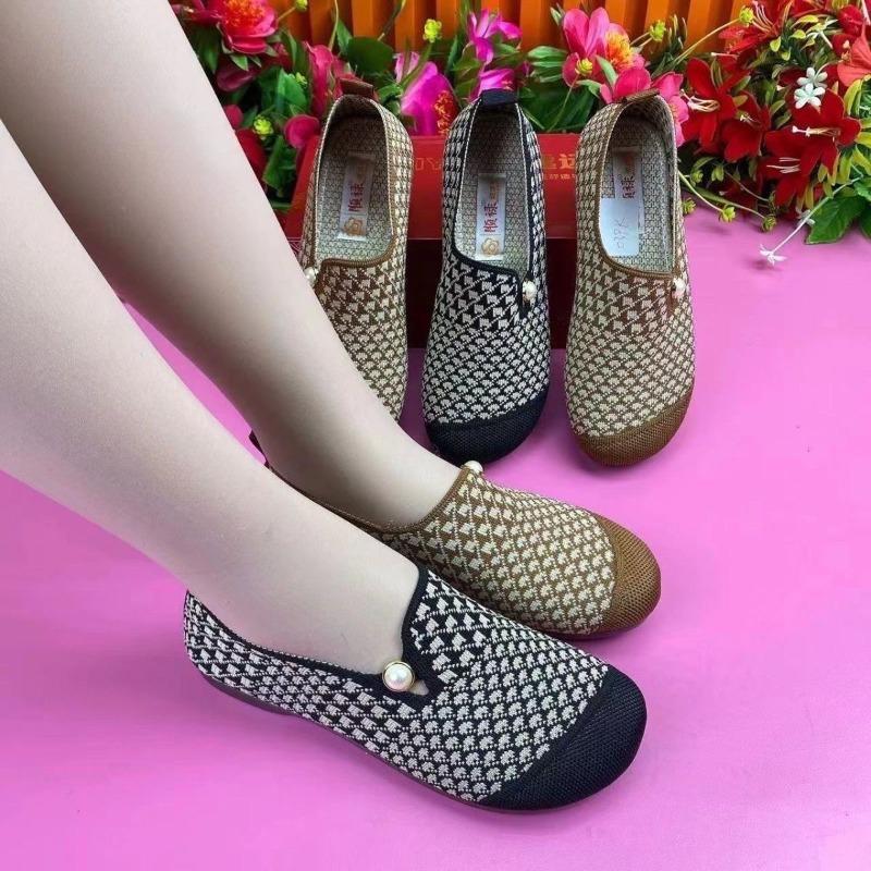 women's shoes casual sneaker head flat comfortable breathable casual shoes women's summer shoes with pearl Christmas elem