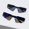 2pcs of Frameless Wrap-Around Glasses for Women Punk Style Futuristic Tint Y2K Flat Top Iridescent Fashion Glasses for Men